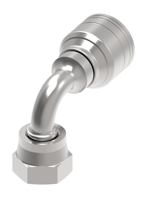 Aeroquip Hose End Crimp 90 Degree Female ORFS Swivel | 1AA10FRB12
