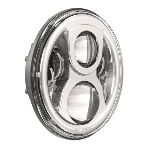 JW Speaker 12-24V DOT LED High & Low Beam Headlight with Chrome Inner Bezel & Mounting Ring - Single Light | 0554991