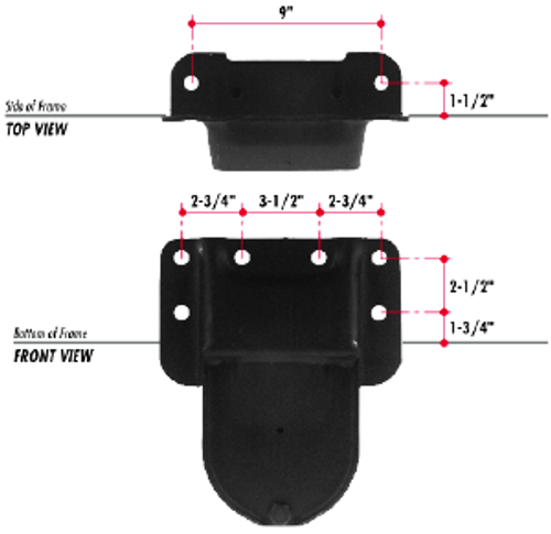 H232 Hutchens Rear Hanger LH - Flange Mount; Use with H157 Spring Roller Kit; RH Hanger H233