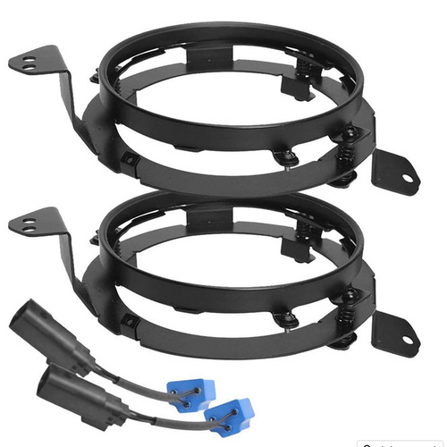 LED Headlight Conversion Adapter Bracket Pair for Jeep Wrangler JL / JLU