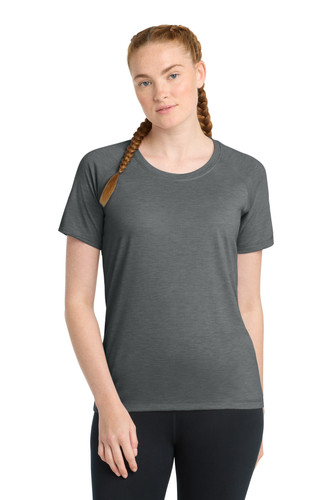 Sport-Tek LST400 Women's PosiCharge Tri-Blend Wicking Scoop Neck Raglan Tee
