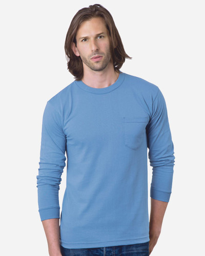Bayside 8100 Unisex USA-Made Long Sleeve Pocket T-Shirt
