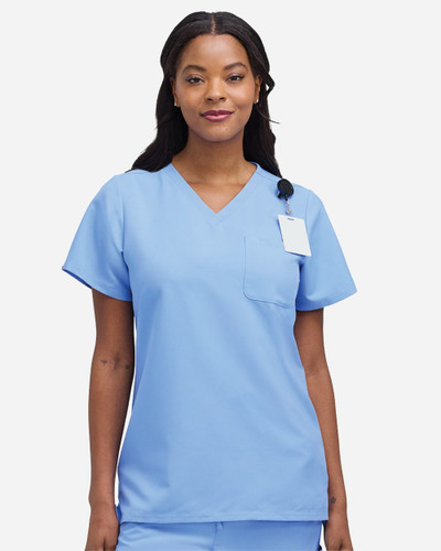 Hanes HSB000 Women's V-Neck 1 Pocket Scrub Top