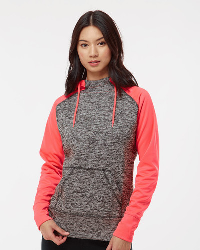 J. America 8618 Women’s Colorblocked Cosmic Fleece Hooded Sweatshirt