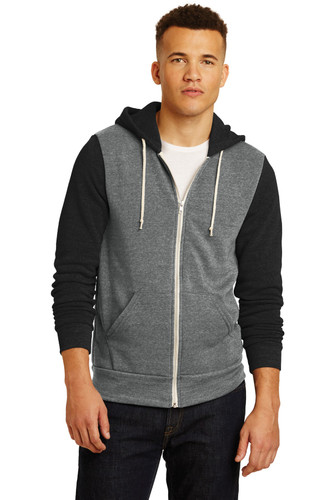 Alternative Apparel AA32023 DISCONTINUED Alternative Colorblock Rocky Eco-Fleece Zip Hoodie. AA32023