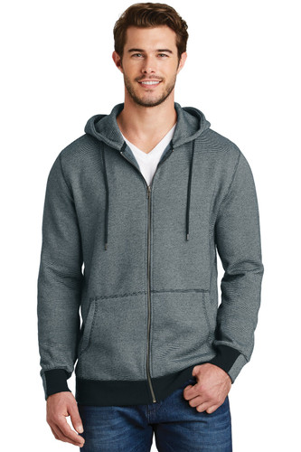 District DM390 DISCONTINUED District Made - Mens Mini Stripe Full-Zip Hoodie. DM390