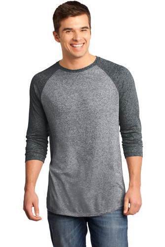 District DT162 DISCONTINUED District - Young Mens Microburn 3/4-Sleeve Raglan Tee. DT162