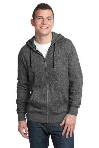 District DT192 DISCONTINUED District - Young Mens Marled Fleece Full-Zip Hoodie DT192