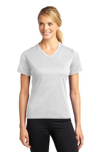 Sport-Tek L468V DISCONTINUED Sport-Tek Dri-Mesh Ladies V-Neck T-Shirt. L468V
