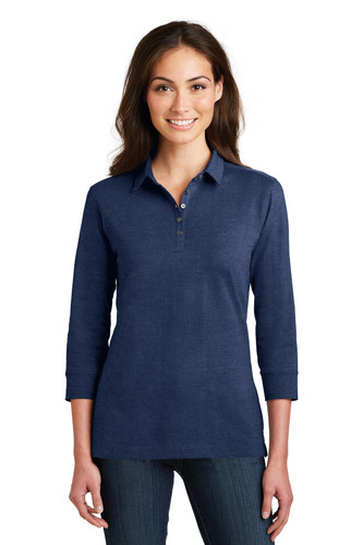 Port Authority L578 DISCONTINUED Port Authority Ladies 3/4-Sleeve Meridian Cotton Blend Polo. L578