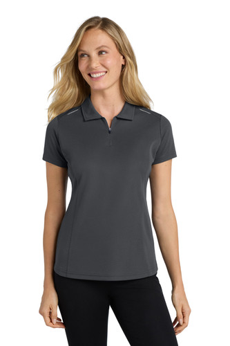 Port Authority L580 DISCONTINUED Port Authority Women's Pinpoint Mesh Zip Polo. L580