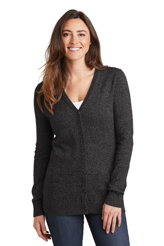 Port Authority LSW415 DISCONTINUED Port Authority Women's Marled Cardigan Sweater. LSW415