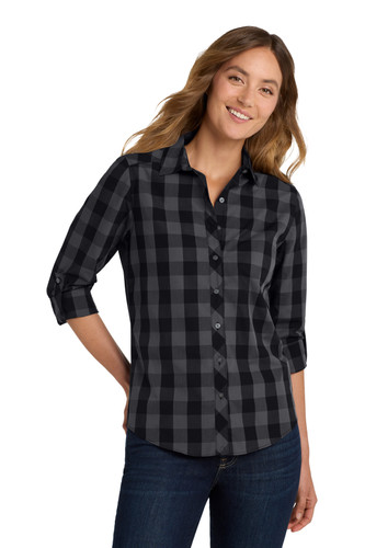 Port Authority LW670 DISCONTINUED Port Authority Women's Everyday Plaid Shirt. LW670