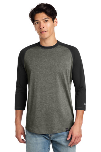 New Era NEA104 DISCONTINUED New Era Heritage Blend 3/4-Sleeve Baseball Raglan Tee. NEA104