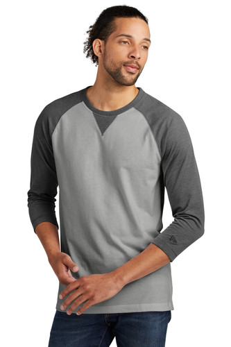 New Era NEA121 DISCONTINUED New Era Sueded Cotton Blend 3/4-Sleeve Baseball Raglan Tee. NEA121