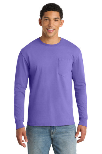 Port & Company PC099LSP DISCONTINUED Port & Company Beach Wash Garment-Dyed Long Sleeve Pocket Tee PC099LSP