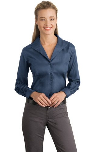 Red House RH48 DISCONTINUED Red House - Ladies Herringbone Non-Iron Button-Down Shirt. RH48