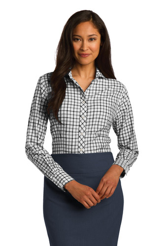 Red House RH75 DISCONTINUED Red House Ladies Tricolor Check Non-Iron Shirt. RH75