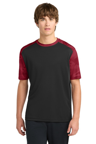 Sport-Tek ST371 DISCONTINUED Sport-Tek CamoHex Colorblock Tee. ST371