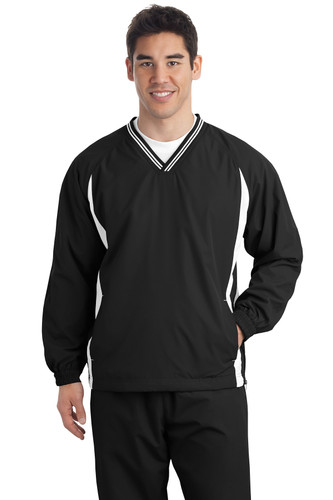 Sport-Tek TJST62 DISCONTINUED Sport-Tek Tall Tipped V-Neck Raglan Wind Shirt. TJST62
