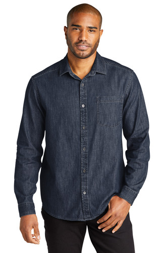 Port Authority W676 DISCONTINUED Port Authority Long Sleeve Perfect Denim Shirt W676