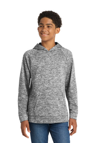 Sport-Tek YST225 DISCONTINUED Sport-Tek Youth PosiCharge Electric Heather Fleece Hooded Pullover. YST225