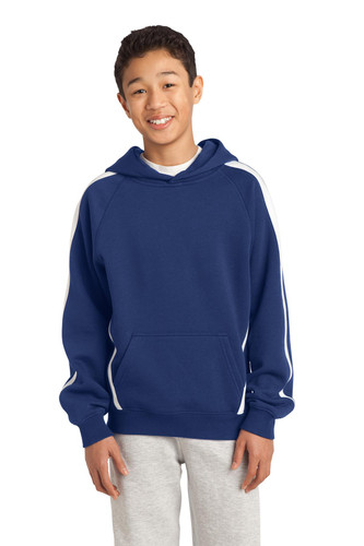 Sport-Tek YST265 DISCONTINUED Sport-Tek Youth Sleeve Stripe Pullover Hooded Sweatshirt. YST265