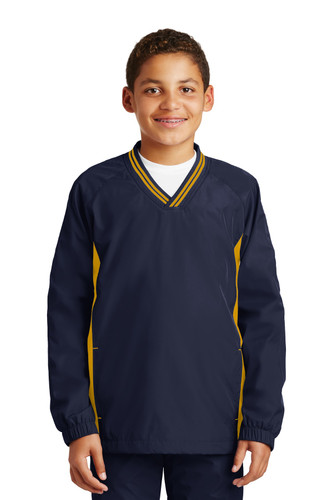 Sport-Tek YST62 DISCONTINUED Sport-Tek Youth Tipped V-Neck Raglan Wind Shirt. YST62