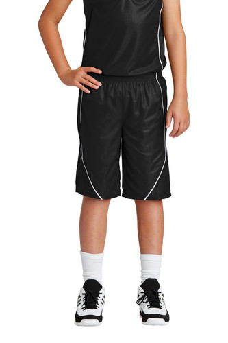 Sport-Tek YT565 DISCONTINUED Sport-Tek Youth PosiCharge Mesh Reversible Spliced Short. YT565