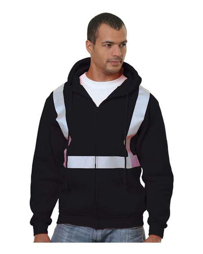 Bayside 3790 Men's USA-Made Hi-Visibility Full-Zip Hooded Sweatshirt