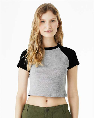 BELLA + CANVAS 1201 Women's Micro Rib Raglan Baby Tee