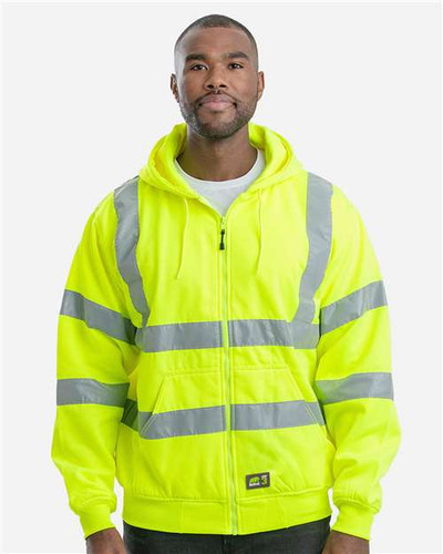 Berne Apparel HVF021 Men's Berne Hi-Vis Class 3 Lined Hooded Sweatshirt
