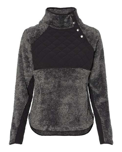 Boxercraft FZ06 Women's Quilted Fuzzy Fleece Snap Placket Pullover