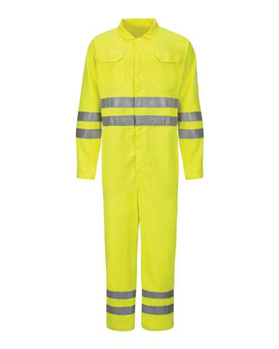Bulwark CMD8 Men's Hi-Vis Deluxe Coverall with Reflective Trim - CoolTouch® 2 - 7 oz.