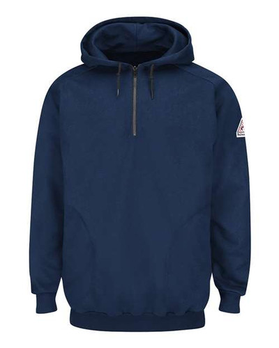 Bulwark SEH8 Men's Flame Resistant Quarter-Zip Hooded Sweatshirt