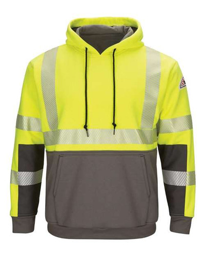 Bulwark SMB4T Men's Tall Hi-Visibility Color-Blocked Hooded Sweatshirt