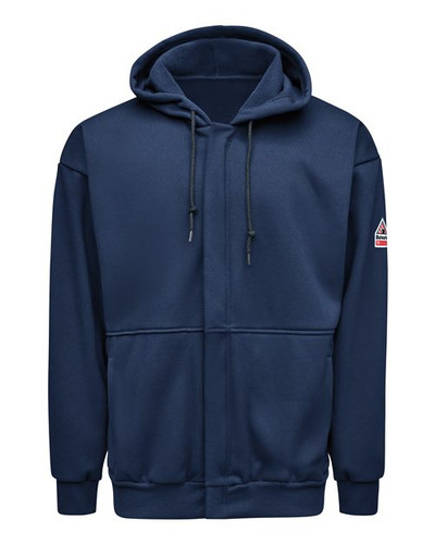 Bulwark SMZ8T Men's Tall Full-Zip Fleece Hooded Sweatshirt
