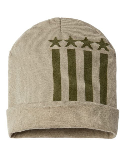 CAP AMERICA RK12 USA-Made Patriotic Cuffed Beanie