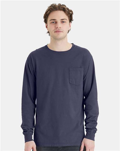 ComfortWash by Hanes GDH250 Unisex Garment-Dyed Long Sleeve T-Shirt With a Pocket