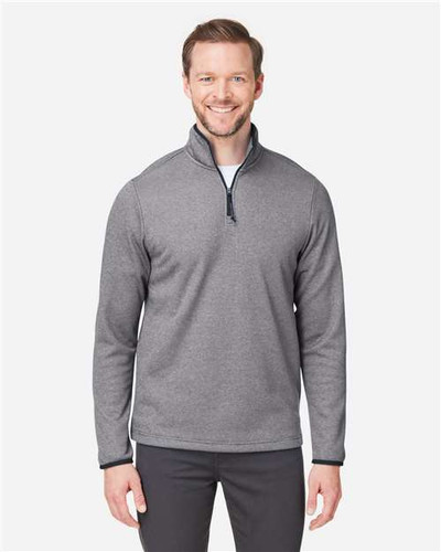 CORE365 CE73 Men's Venture Heathered Stripe Quarter-Zip Pullover