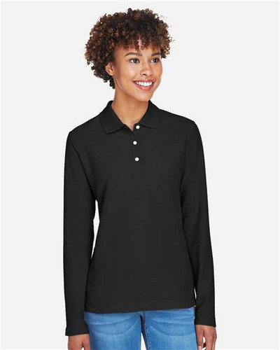 Devon & Jones D110W Women's Pima Piqué Long Sleeve Polo