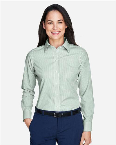 Devon & Jones D645W Women's Crown Collection® Banker Stripe Woven Dress Shirt