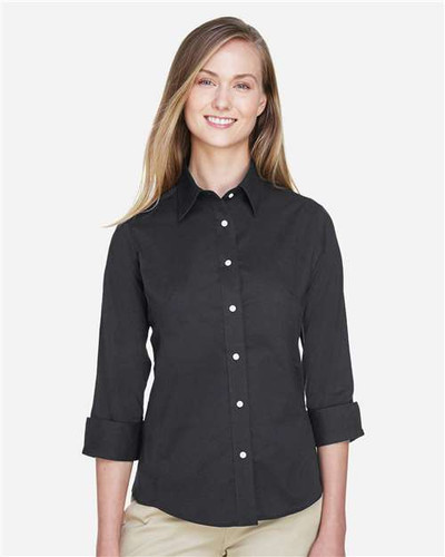 Devon & Jones DP625W Women's Perfect Fit™ Three-Quarter Sleeve Stretch Poplin Dress Shirt