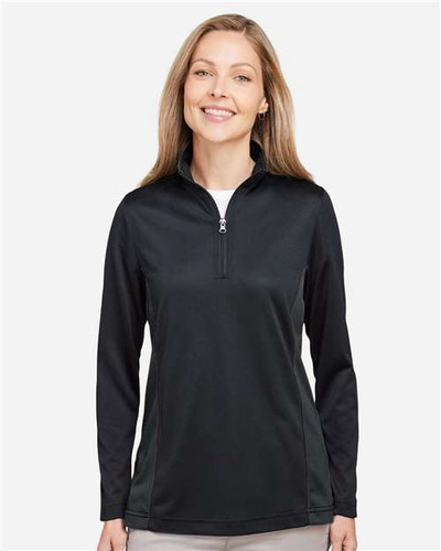 Harriton M786W Women's Flash Snag Protection Plus IL Colorblock Quarter-Zip Pullover