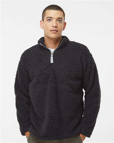 J. America 8454 Men's Sherpa Quarter-Zip Pullover