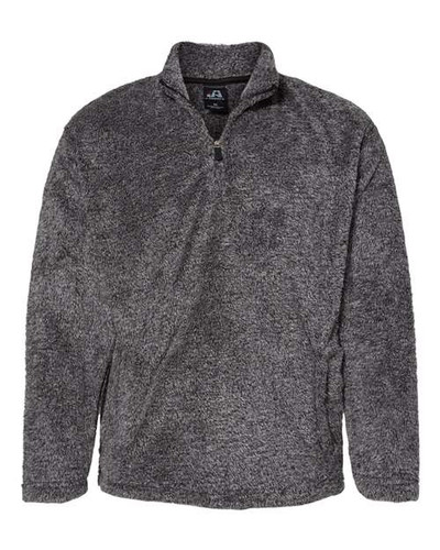 J. America 8464 Unisex Boundary Shag Frosty Sherpa Quarter-Zip Pullover