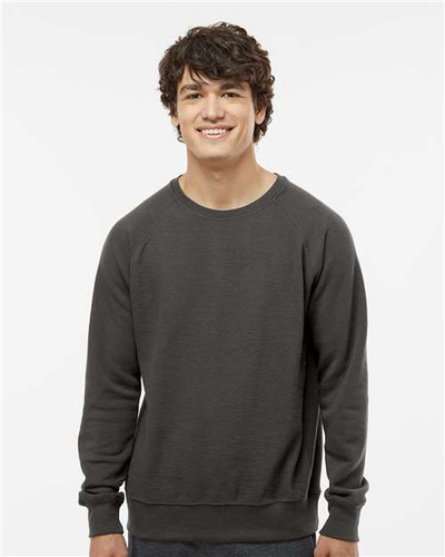 J. America 8707 Men's Ripple Fleece Raglan Crewneck Sweatshirt