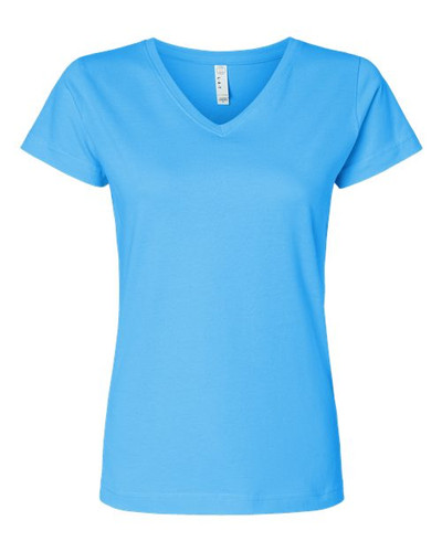 LAT 3507 Women's Fine Jersey V-Neck Tee