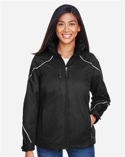North End 78196 Women's Angle 3-in-1 Jacket with Bonded Fleece Liner
