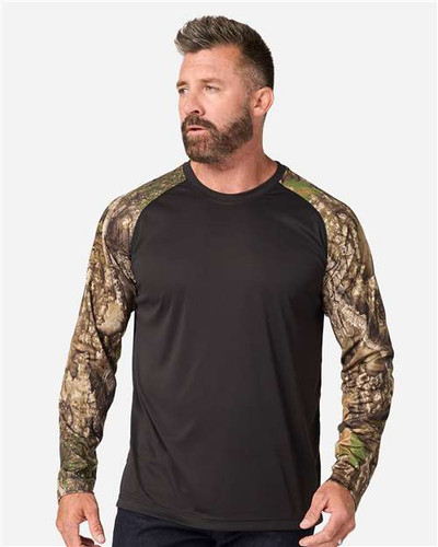 RealTree RT3104 Unisex Realtree® Performance Colorblocked Long Sleeve T-Shirt